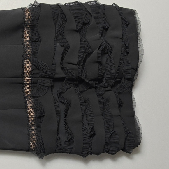 BCBG MAXAZRIA Black Ruffle Mesh Tiered Sleeveless Party Dress Size 4 - Picture 9 of 16